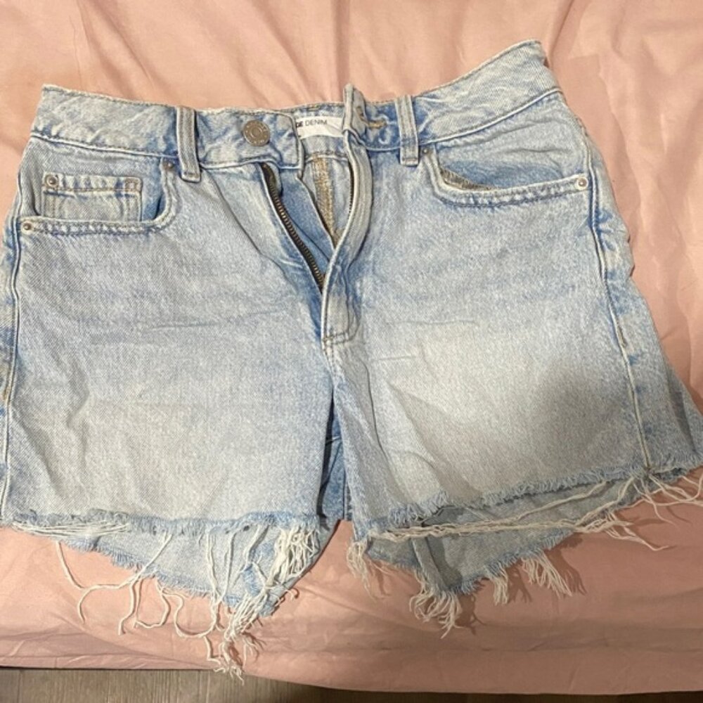 One Teaspoon Faded Blue Jean Shorts